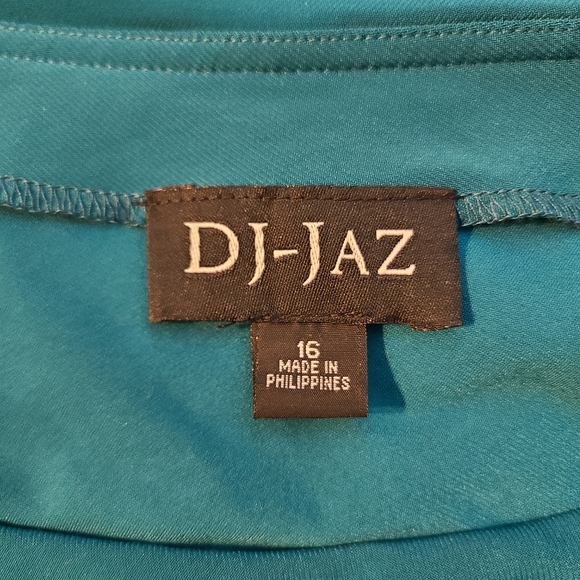 DJ-Jaz One Shoulder Crystal Dress Size 16 Beautiful Teal Dress - Picture 5 of 5